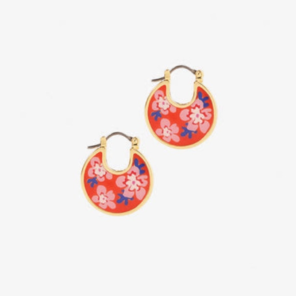 Ana Luisa enamel disc Hoop Earrings